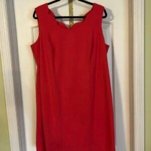 Talbots sleeveless dress. Scalloped neckline. Size 16wp.